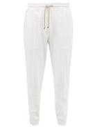 Brunello Cucinelli - Drawstring-waist Cotton-blend Track Pants - Mens - White