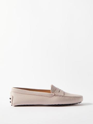 Tod's - Gommino Leather Loafers - Womens - Light Pink