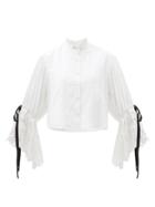 Matchesfashion.com Lug Von Siga - Cecilia Broderie-anglaise Poplin Blouse - Womens - White