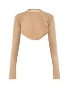 Palmer/harding Open-front Cropped Wool-knit Top