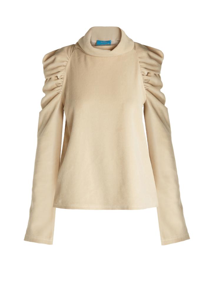 M.i.h Jeans Spider Ruched-shoulder Cotton-blend Sweater