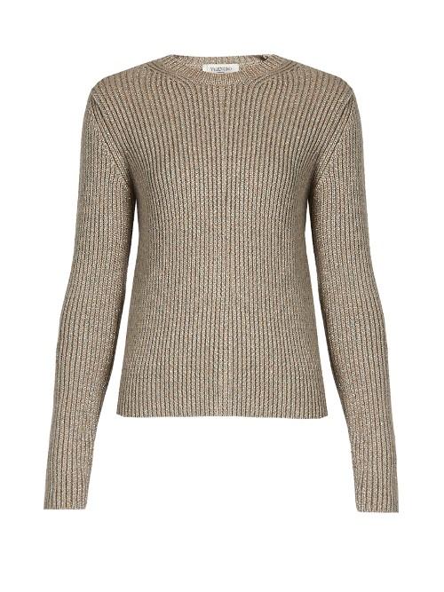 Valentino Ribbed-knit Wool-blend Sweater