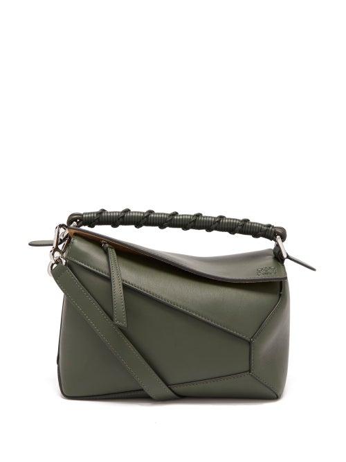 Ladies Bags Loewe - Puzzle Edge Small Grained-leather Cross-body Bag - Womens - Khaki