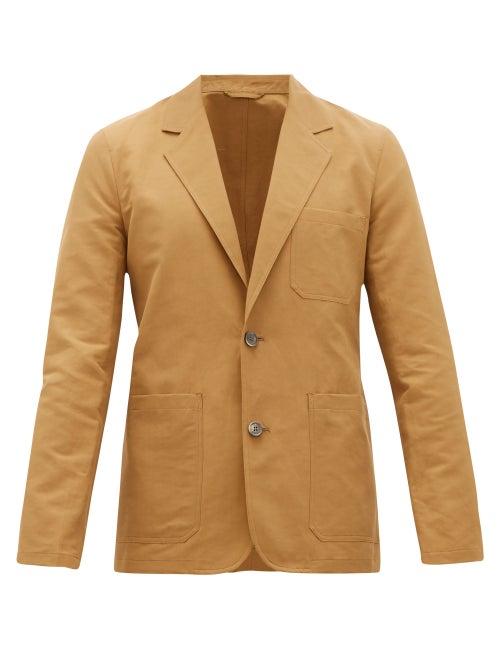 Matchesfashion.com Rochas - Patch-pocket Technical-poplin Blazer - Mens - Brown
