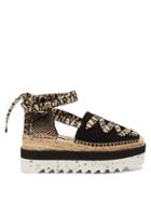 Stella Mccartney - Gaia Platform Canvas Espadrilles - Womens - Black
