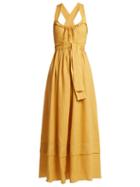 Matchesfashion.com Three Graces London - Joan Tie Waist Linen Dress - Womens - Yellow