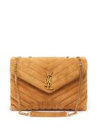 Saint Laurent - Loulou Medium Quilted Suede Shoulder Bag - Womens - Tan