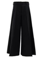 Matchesfashion.com Khaite - Selma High-rise Cotton Wide-leg Trousers - Womens - Black