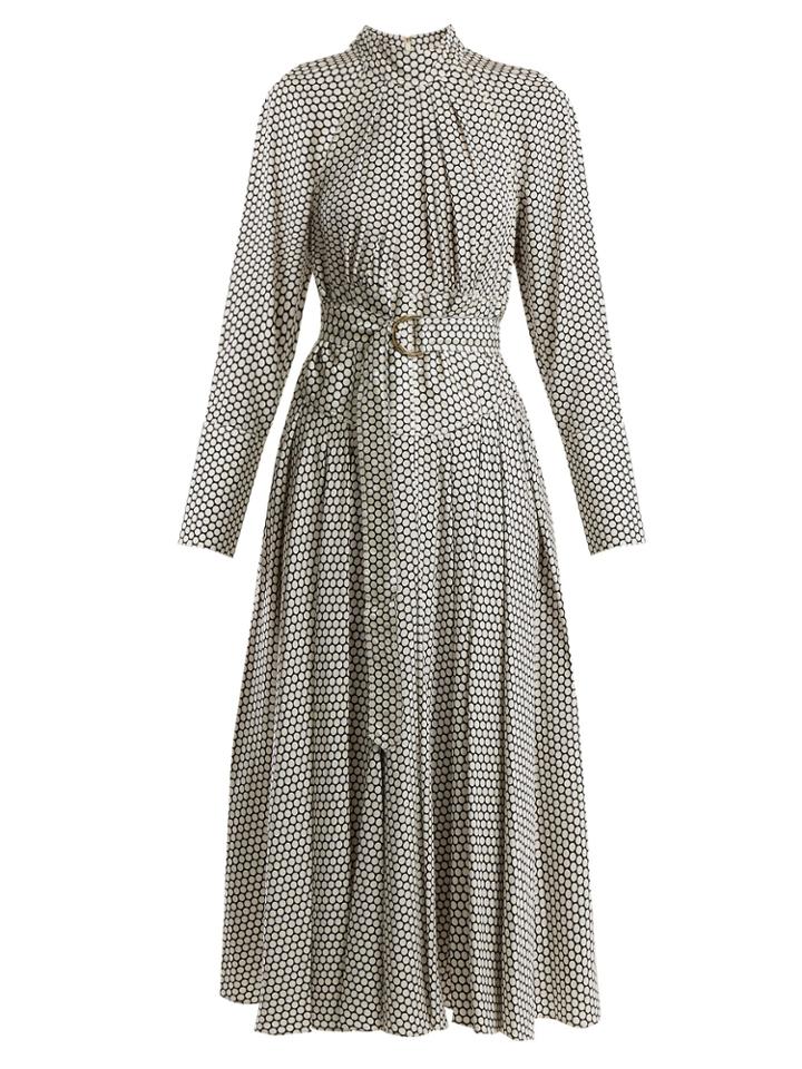 Diane Von Furstenberg Rowe Dot-print Stretch-silk Dress