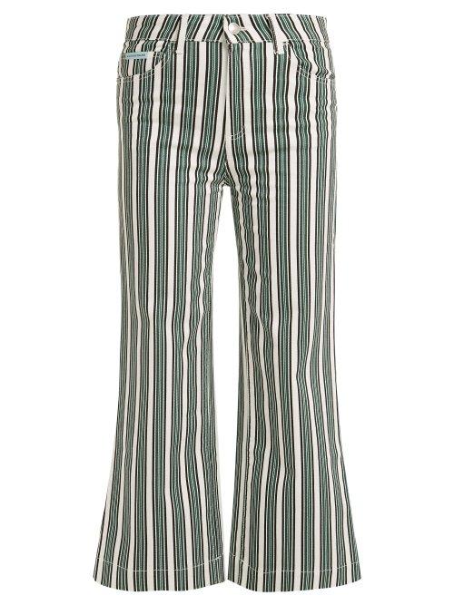 Matchesfashion.com Alexachung - Striped High Rise Jeans - Womens - Green Stripe