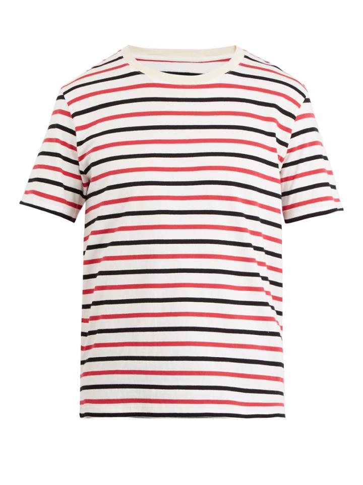 Maison Margiela Set Of Three Striped Cotton-jersey T-shirts