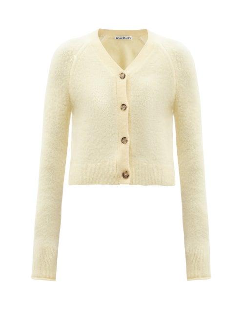 Matchesfashion.com Acne Studios - Boxy V-neck Cardigan - Womens - Light Yellow
