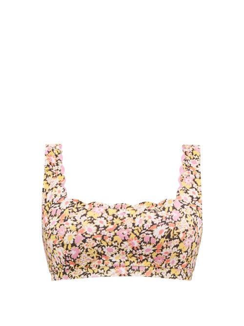 Marysia - Palm Springs Floral-print Bikini Top - Womens - Pink Floral