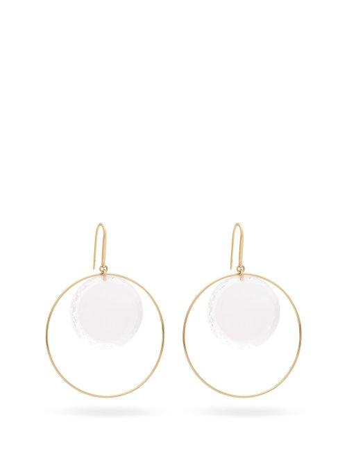 Matchesfashion.com Isabel Marant - Crystal Drop Hoop Earrings - Womens - Gold