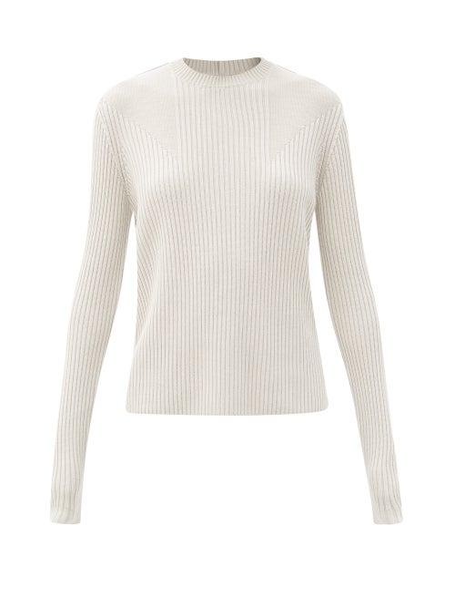 Matchesfashion.com Rick Owens - Ribbed Wool Sweater - Womens - Light Grey