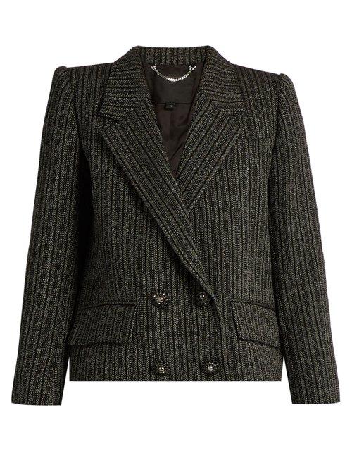 Matchesfashion.com Marc Jacobs - Striped Double Breasted Jacket - Womens - Black Multi