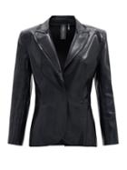 Matchesfashion.com Norma Kamali - Single-breasted Faux-leather Jacket - Womens - Black