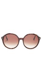 Matchesfashion.com Stella Mccartney - Round Frame Acetate Sunglasses - Womens - Gold Multi
