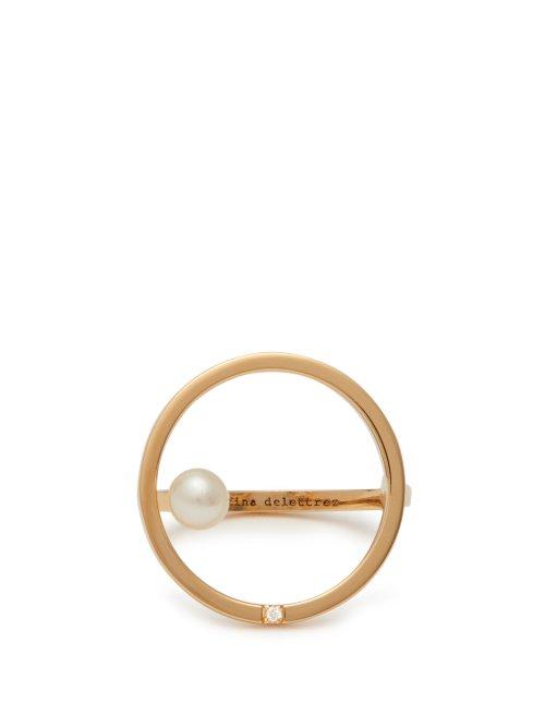 Matchesfashion.com Delfina Delettrez - Bubble Diamond, Pearl & 18kt Gold Ring - Womens - Gold