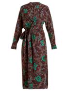 Matchesfashion.com Isabel Marant - Calypso Silk Wrap Dress - Womens - Burgundy Multi