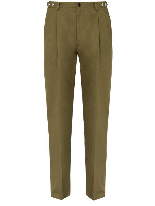 Matchesfashion.com Lanvin - Cotton Twill Wide Leg Trousers - Mens - Khaki