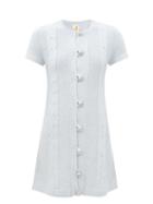 Joostricot - Mlange Cable-knit Mini Dress - Womens - Light Blue
