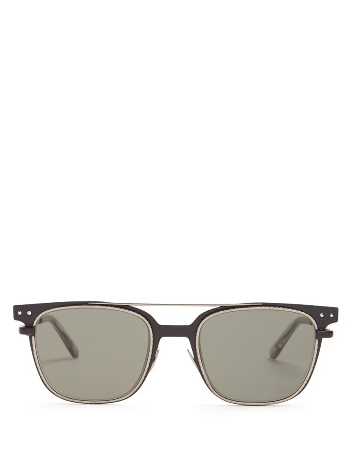 Bottega Veneta Wayfarer Intrecciato-engraved Metal Sunglasses