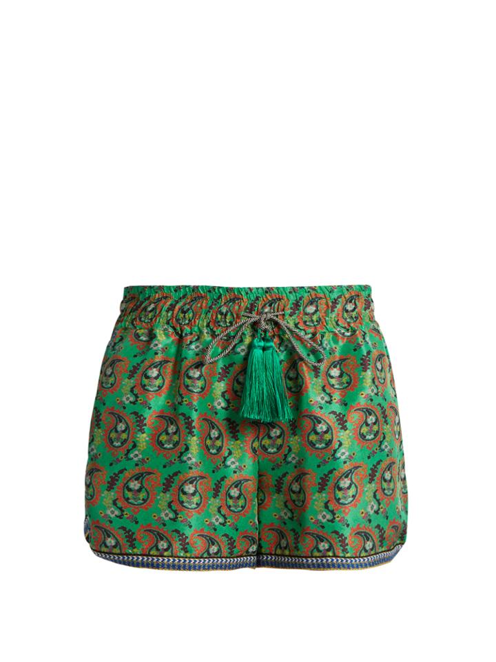 Etro Paisley-print Silk Shorts