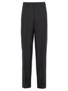 Matchesfashion.com Lemaire - Basket Weave Virgin Wool Poplin Trousers - Mens - Dark Grey