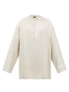 Fear Of God - Concealed-placket Satin Henley Top - Mens - Cement