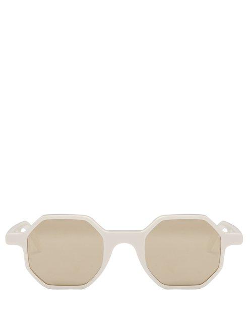 Matchesfashion.com Andy Wolf - Alfons Octagon Frame Acetate Sunglasses - Mens - White