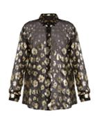 Saint Laurent Floral Fil-coup Silk-blend Chiffon Blouse
