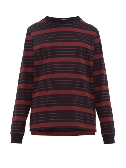 Matchesfashion.com Raey - Long Sleeved Striped Cotton Jersey T Shirt - Mens - Navy Stripe