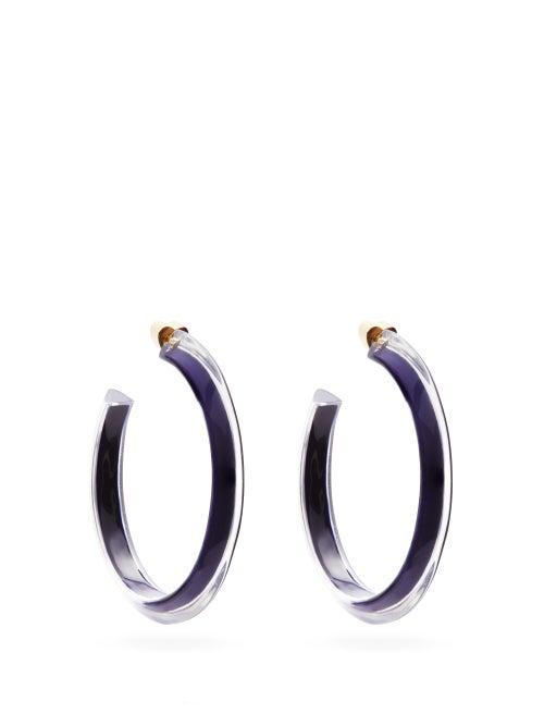 Matchesfashion.com Alison Lou - Jelly Medium 14kt Gold-plated Hoop Earrings - Womens - Blue