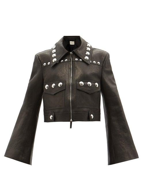 Khaite - Lyle Studded Leather Jacket - Womens - Black