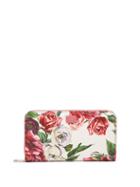 Matchesfashion.com Dolce & Gabbana - Rose Print Leather Continental Wallet - Womens - Pink White