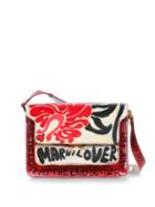 Ladies Bags Marni - Trunk Hand-painted Leather Shoulder Bag - Womens - Red Multi