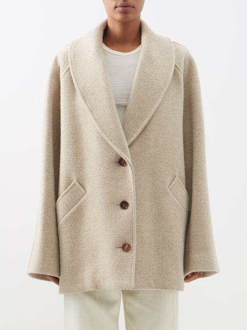 Raey - Shawl Collar Wool-blend Short Coat - Womens - Camel