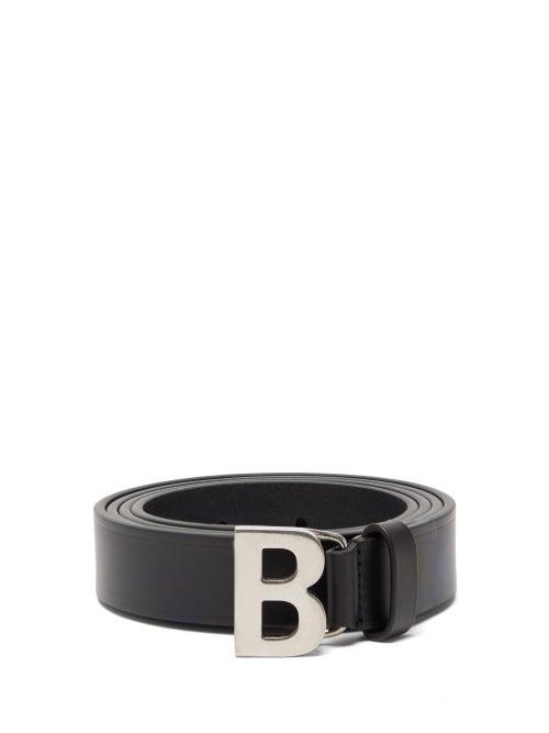 Matchesfashion.com Balenciaga - B Logo Leather Belt - Mens - Black