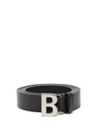 Matchesfashion.com Balenciaga - B Logo Leather Belt - Mens - Black