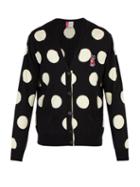 Matchesfashion.com Maison Kitsun - Acide Fox Appliqu Polka Dot Wool Cardigan - Mens - Black Multi