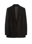 Lemaire - Oversized Single-breasted Wool Suit Jacket - Womens - Black