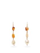 Matchesfashion.com Jade Jagger - Baroque Pearl, Opal & 18kt Gold Drop Earrings - Womens - Multi