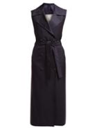 Matchesfashion.com Giuliva Heritage Collection - The Alex Double Breasted Wool Twill Midi Dress - Womens - Navy
