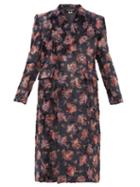 Matchesfashion.com Junya Watanabe - Floral Print Double Breasted Faux Fur Coat - Womens - Black Multi