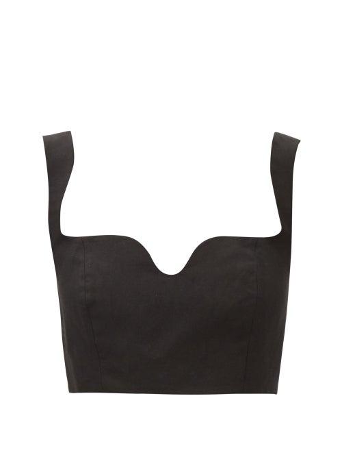 Mara Hoffman - Jini Tencel-blend Cropped Top - Womens - Black