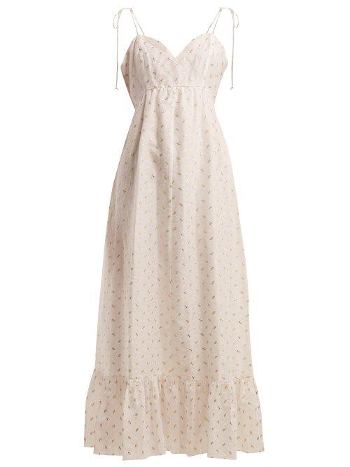 Matchesfashion.com Athena Procopiou - Tiered Fil Coup Dress - Womens - Gold Multi