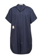 Matchesfashion.com Jil Sander - Gunner Wool Long Line Shirt - Womens - Navy