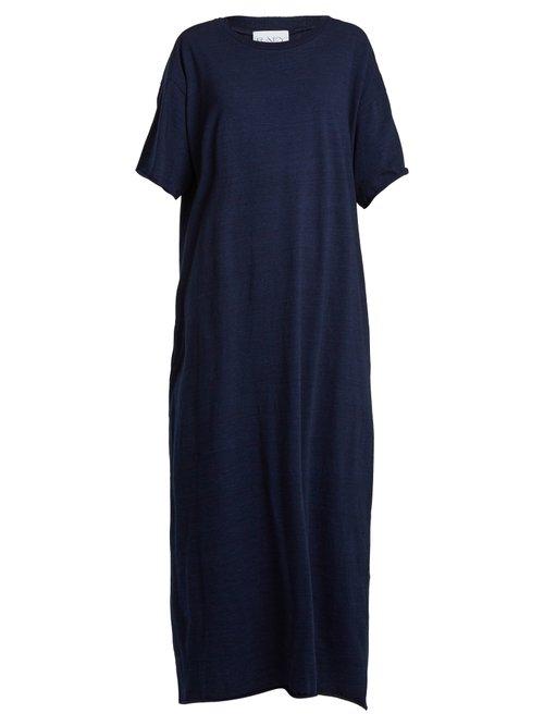 Matchesfashion.com Raey - Denim Jersey T Shirt Dress - Womens - Indigo