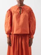 Ulla Johnson - Delaney Washed Cotton-poplin Blouse - Womens - Coral